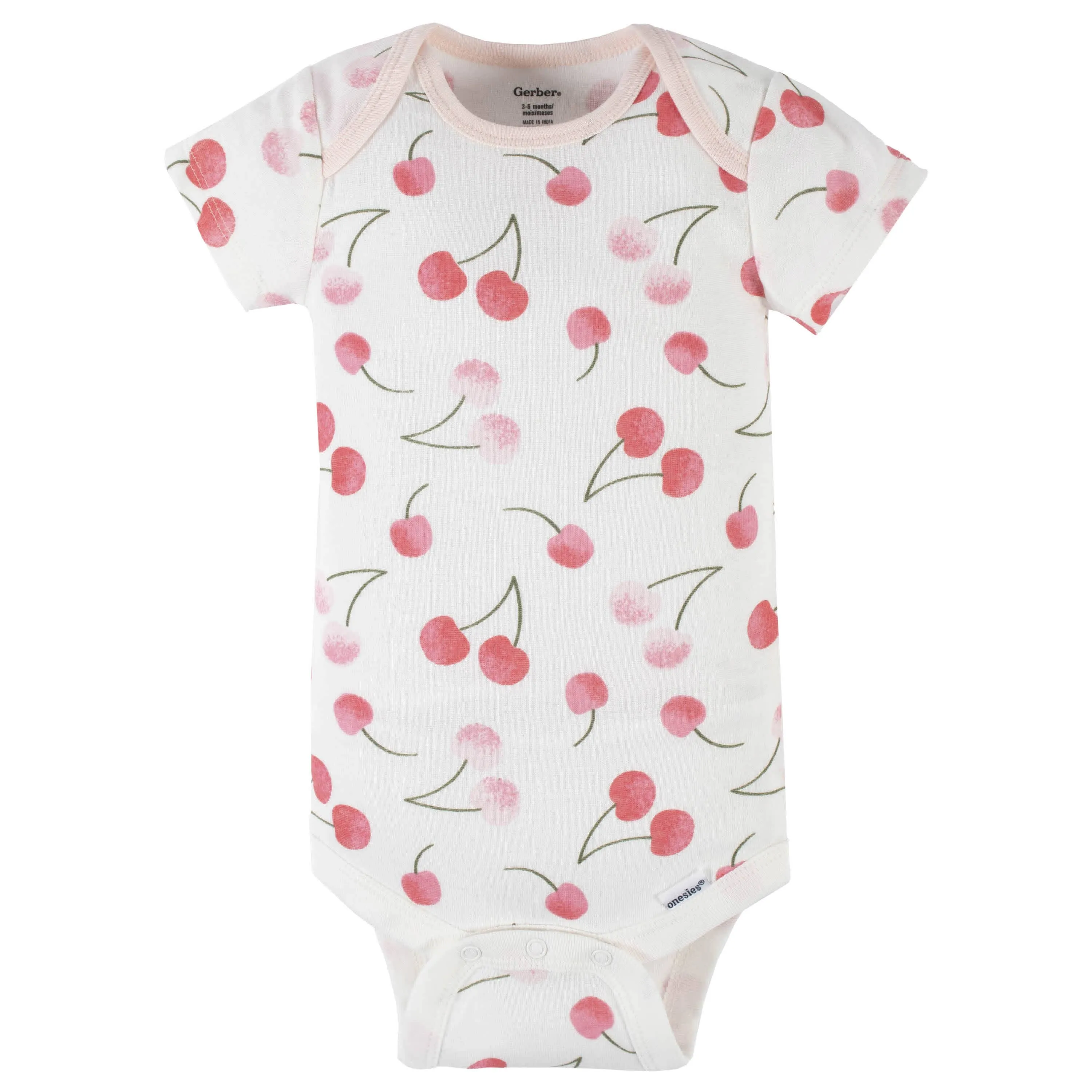 4-Pack Baby Girls Cherry Kisses Short Sleeve Onesies® Bodysuits