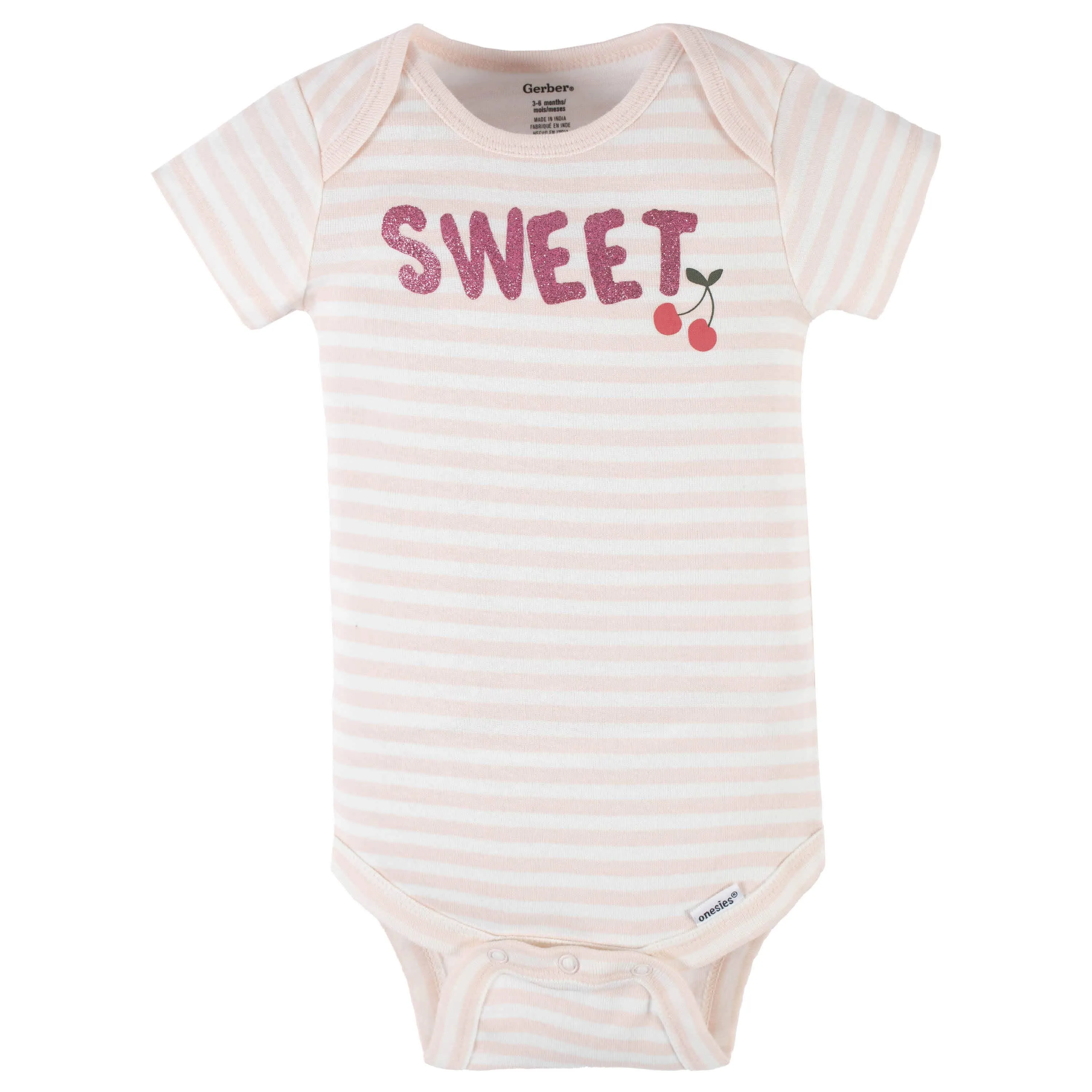 4-Pack Baby Girls Cherry Kisses Short Sleeve Onesies® Bodysuits