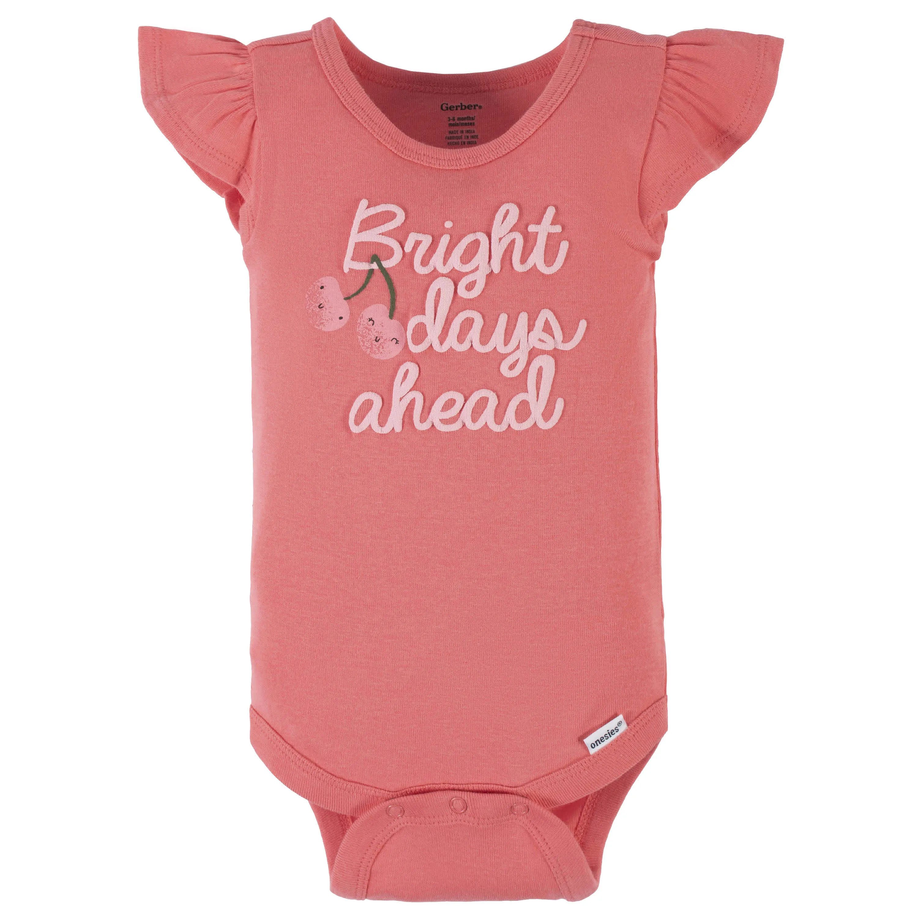 4-Pack Baby Girls Cherry Kisses Short Sleeve Onesies® Bodysuits