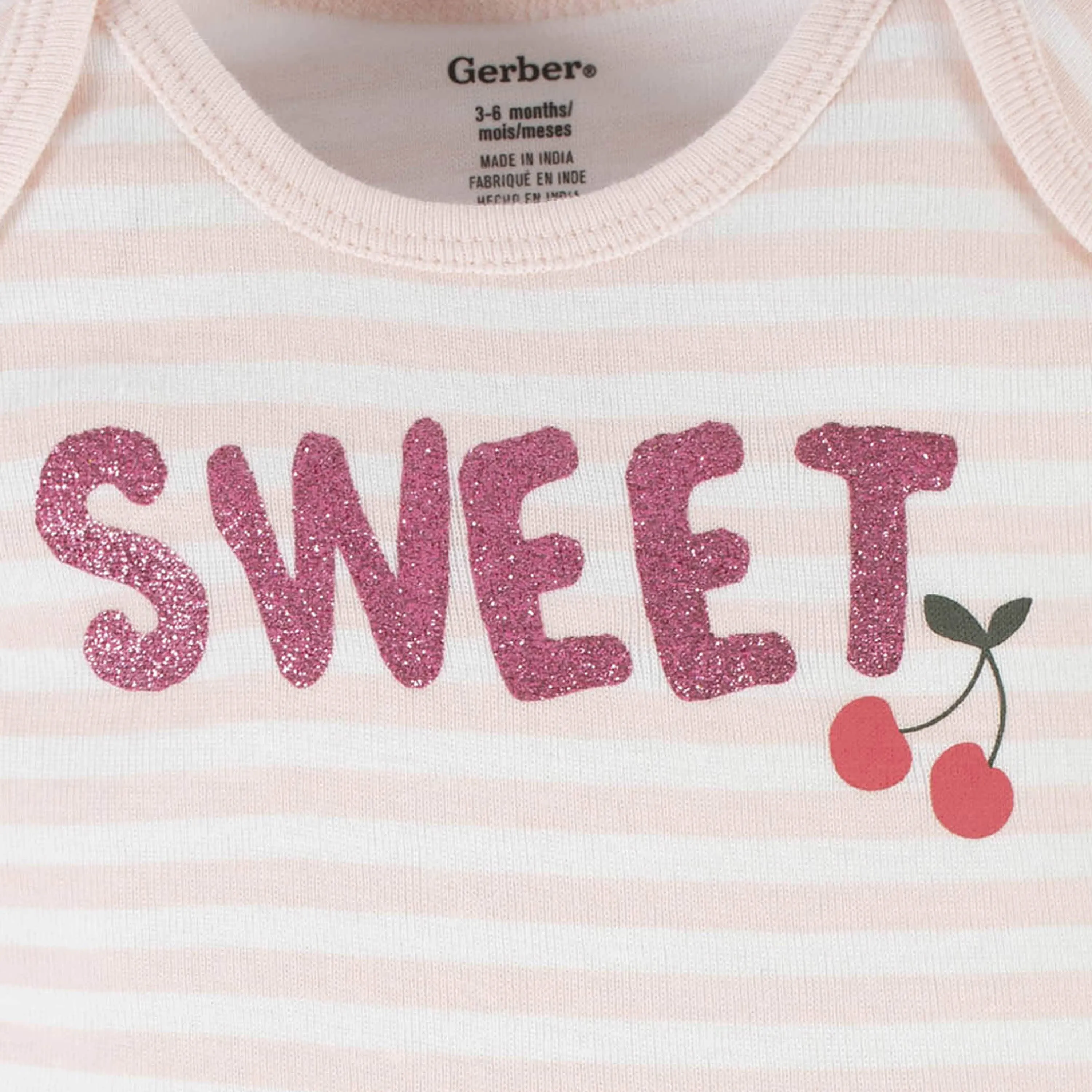 4-Pack Baby Girls Cherry Kisses Short Sleeve Onesies® Bodysuits