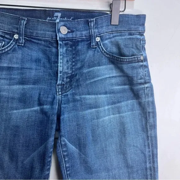 7 For All Mankind Blue Denim Shorts Size 28