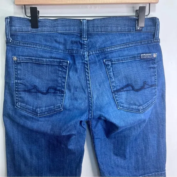 7 For All Mankind Blue Denim Shorts Size 28