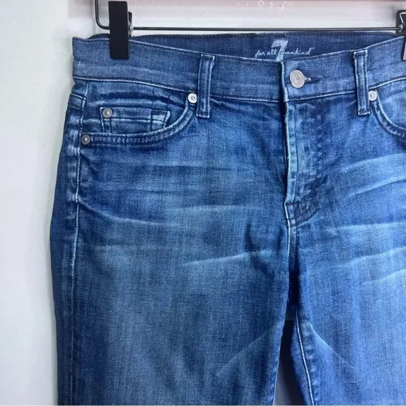 7 For All Mankind Blue Denim Shorts Size 28