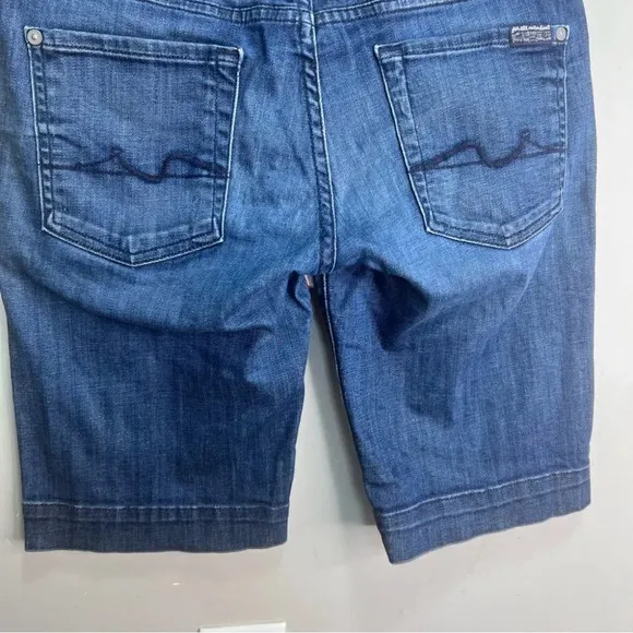 7 For All Mankind Blue Denim Shorts Size 28