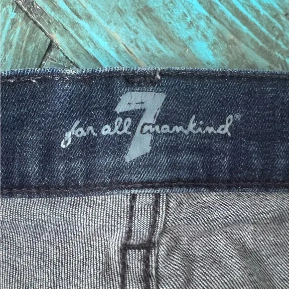 7 For All Mankind Blue Denim Shorts Size 28