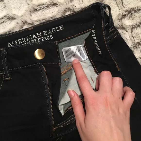 AEO Indigo Hi-Rise Shortie Shorts