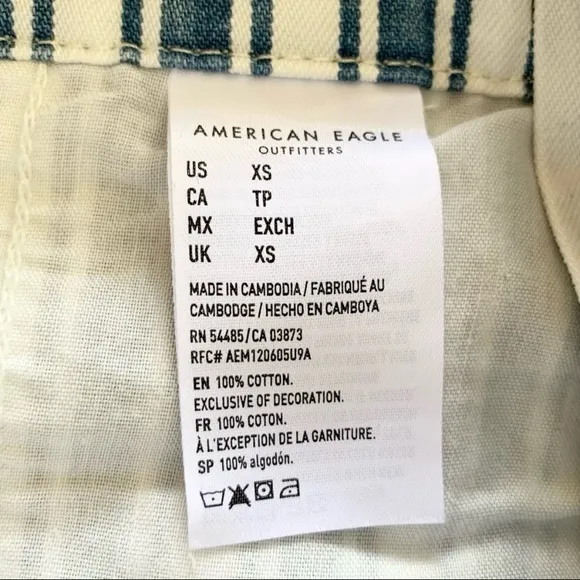 American Eagle Overall Shorts Xsmall New