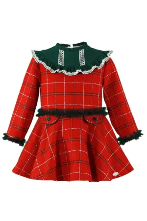 AW24 Miranda Girls Red Check Dress 229V