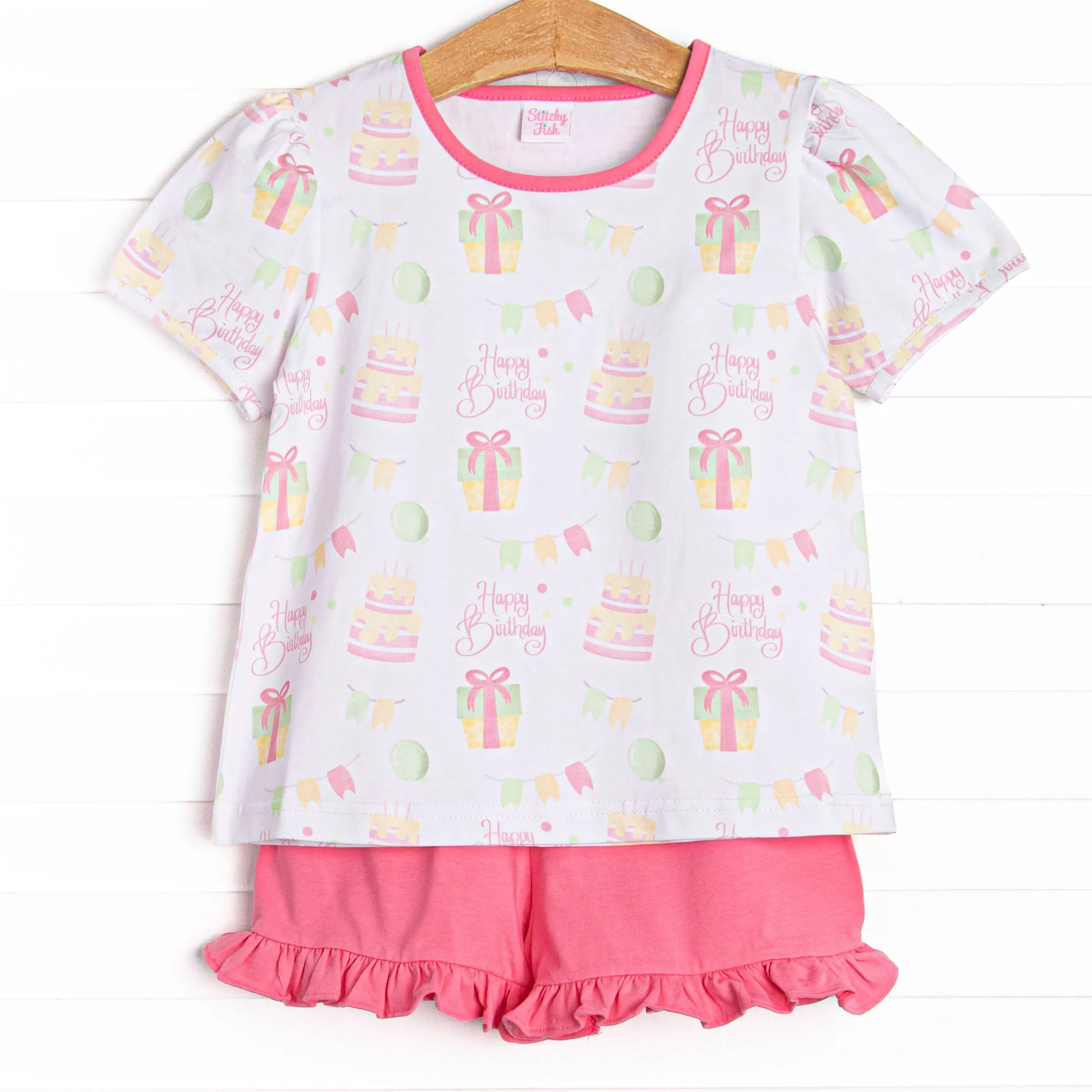Birthday Bash Short Set, Pink