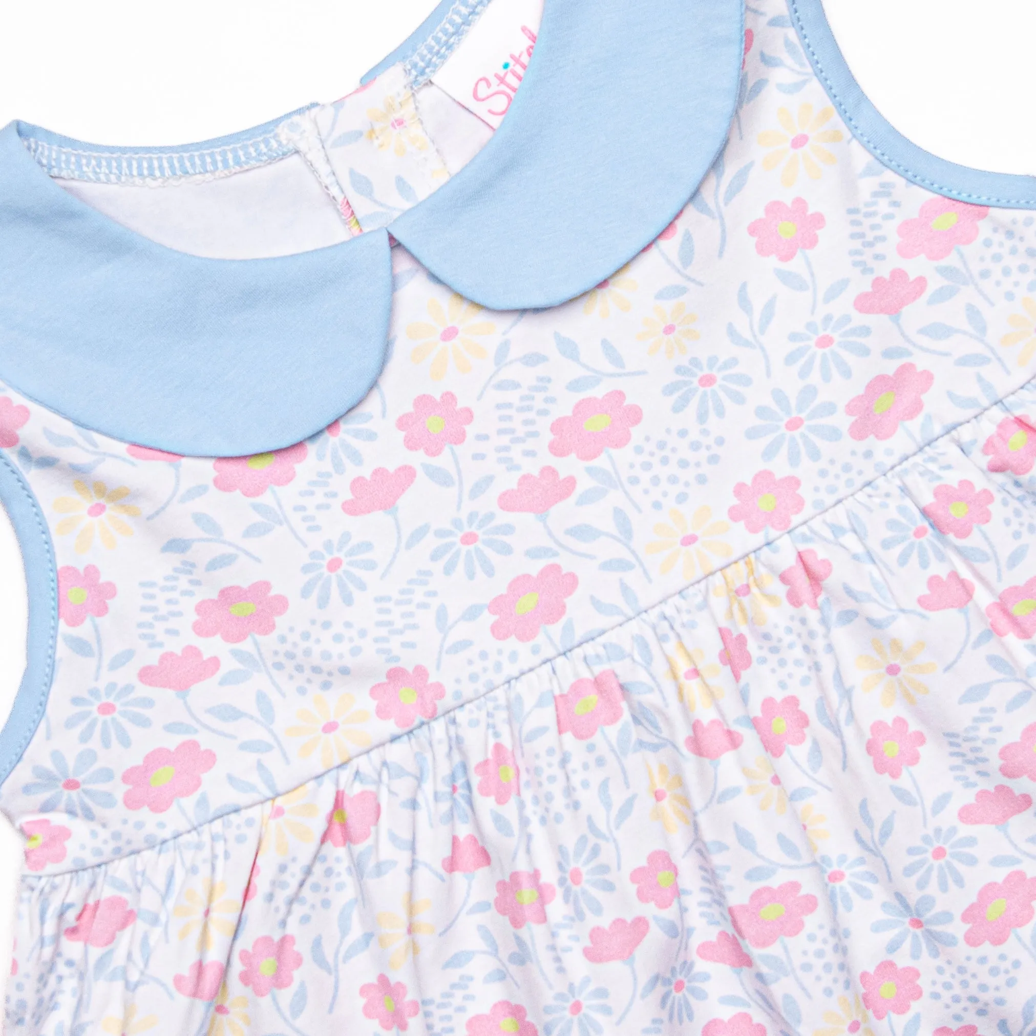 Blooms in the Breeze Ruffle Short Set, Blue