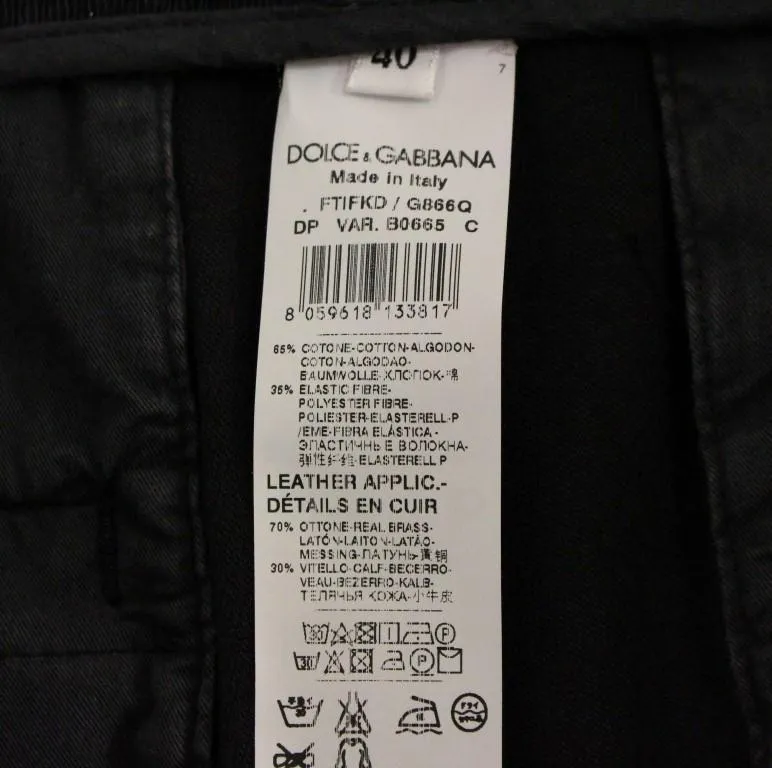 Blue Cotton Cropped Chinos Jeans Pants