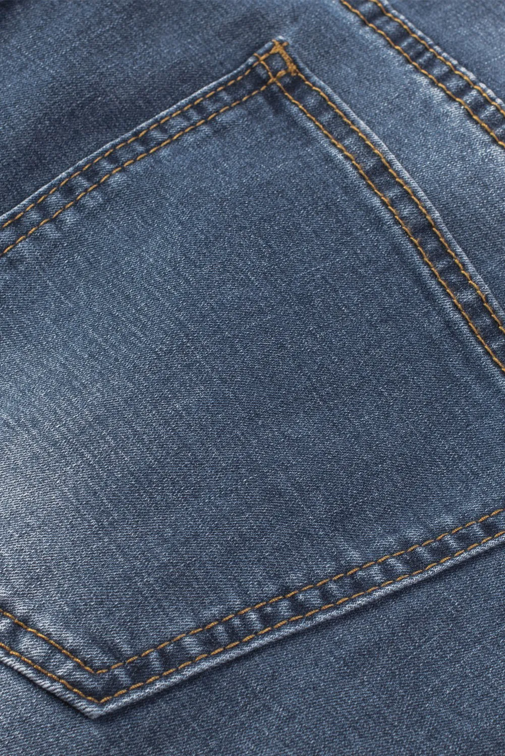 Blue Faith Over Fear Cross Print Distressed Men's Denim Shorts