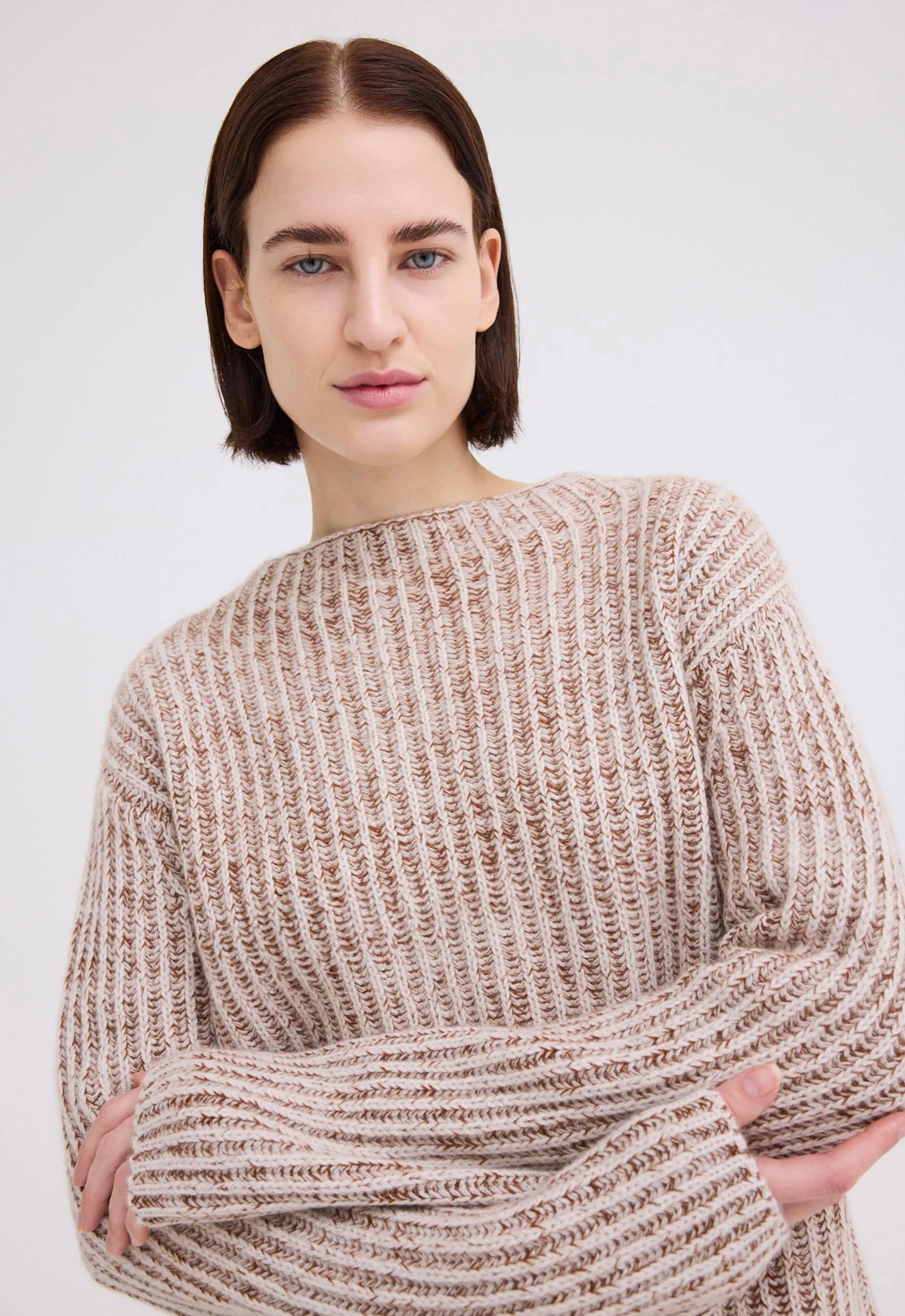 Burton Cashmere Sweater - Attica Brown Speck