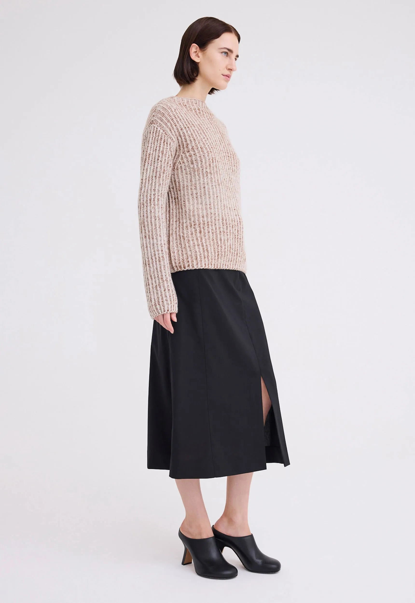 Burton Cashmere Sweater - Attica Brown Speck