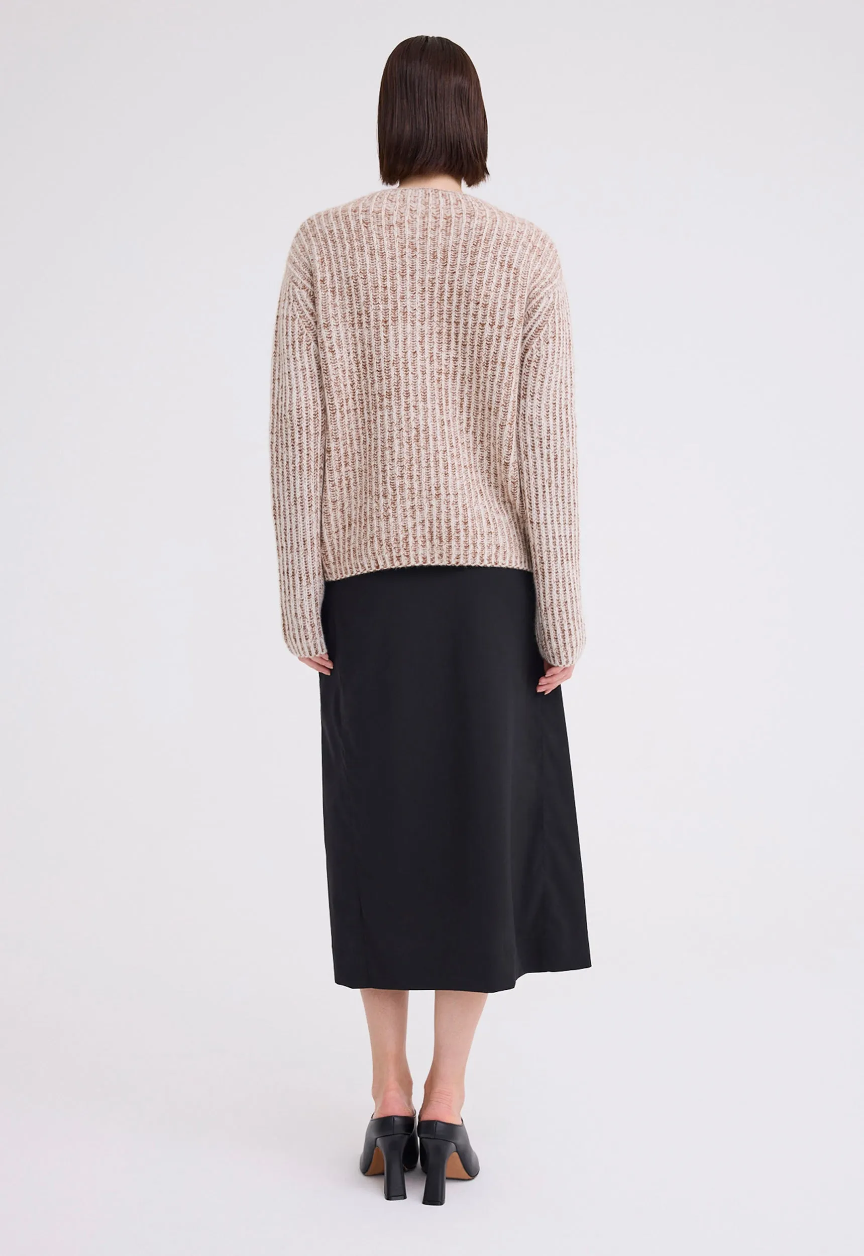 Burton Cashmere Sweater - Attica Brown Speck