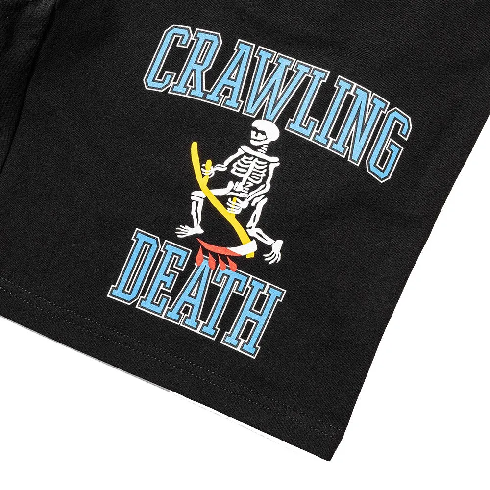 Crawling Death - College Reaper Fleece Shorts Black