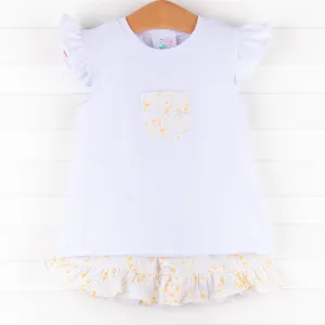 Daisy Garden Short Set, Yellow