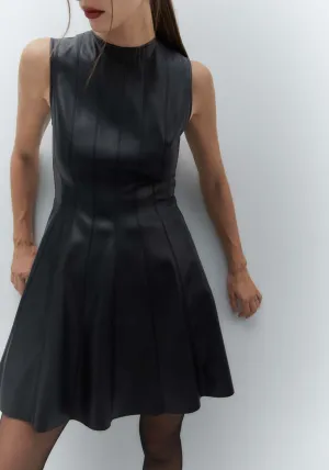 Dress With Mini Flared Skirt - Black