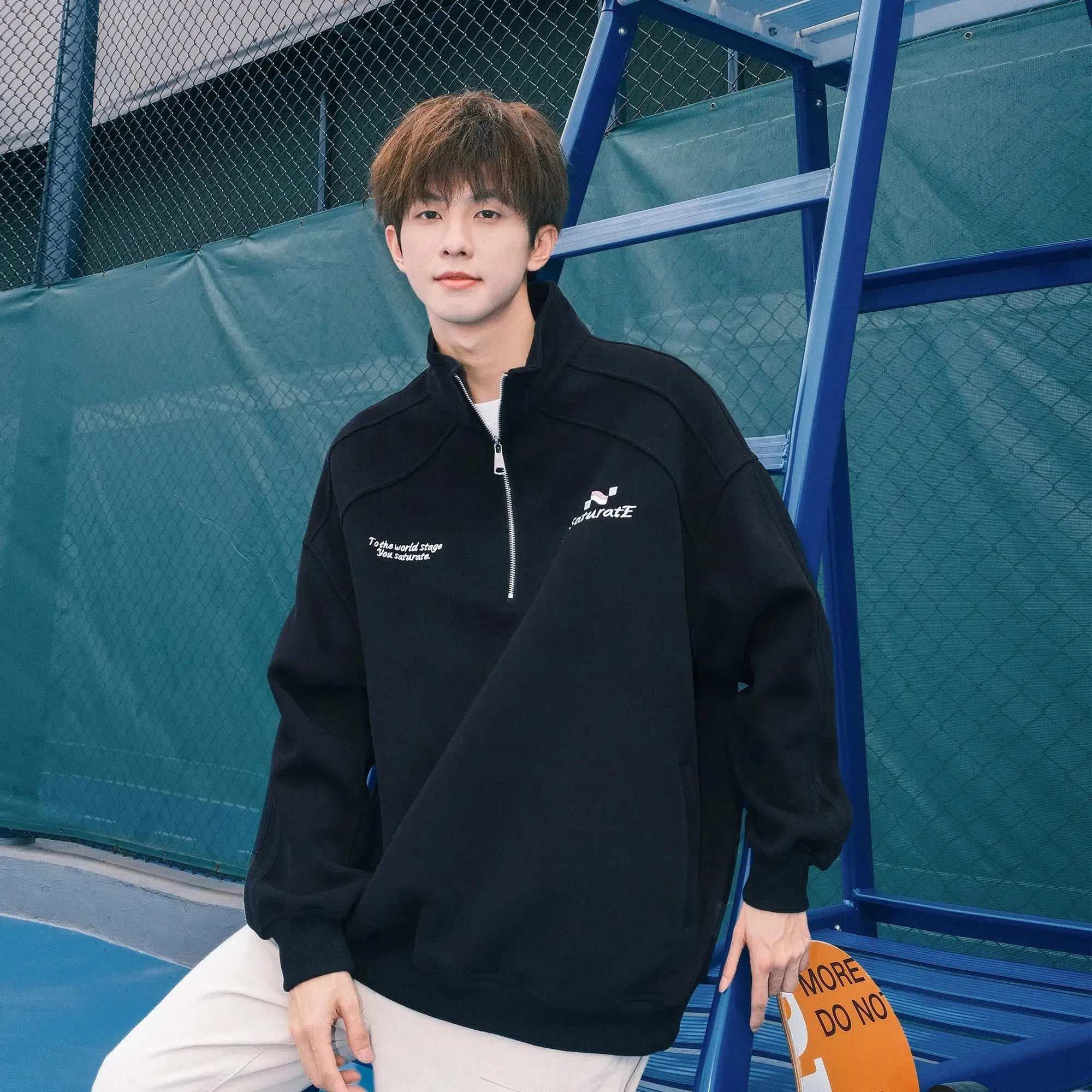 Front Pocket Zip-Up Sweatshirt