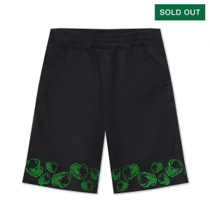 HEART EMBROIDERED SHORTS