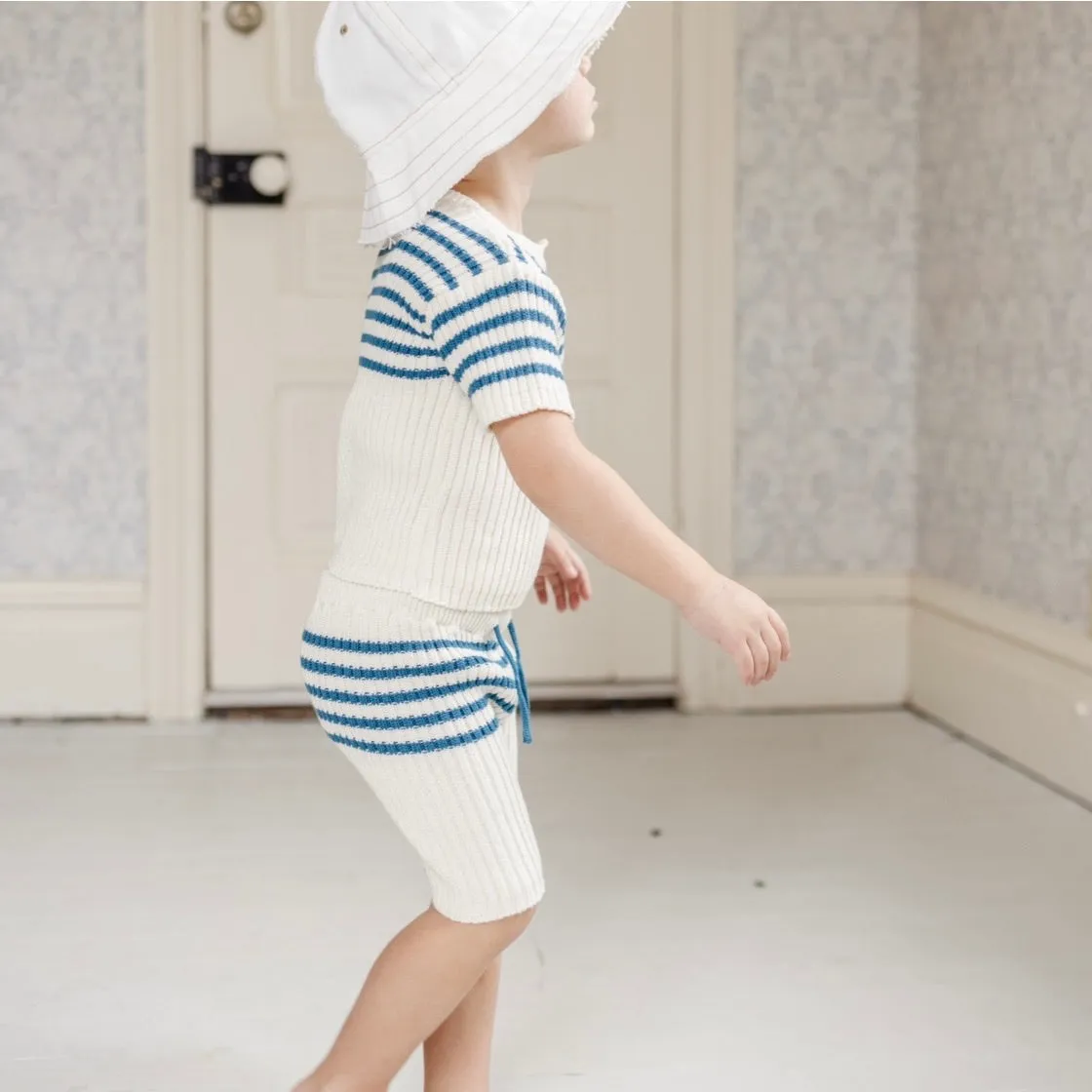 Heritage Knit Short - Ocean Stripes