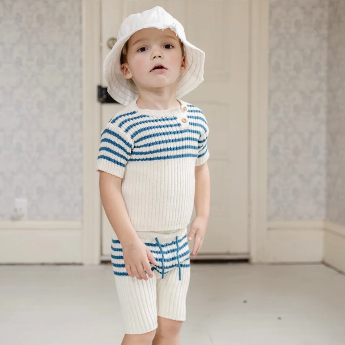 Heritage Knit Short - Ocean Stripes