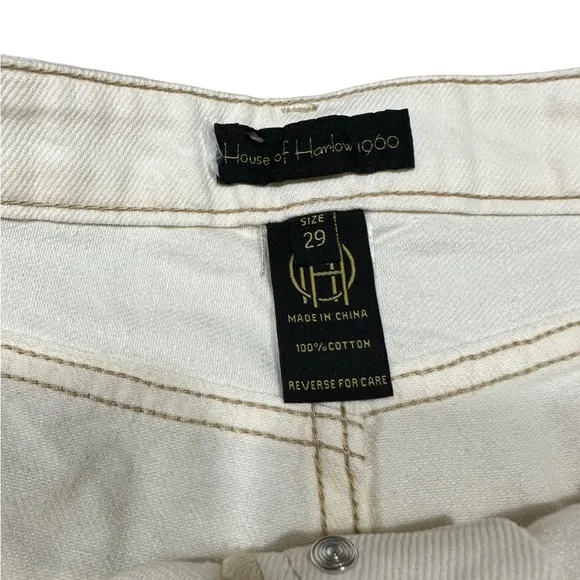House of Harlow Cream High Rise Mom Short