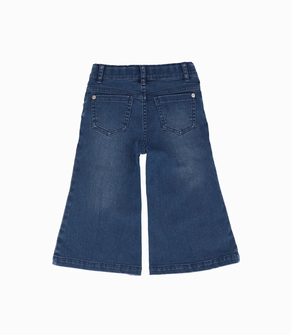 Jeans Bebé Acampanado Con Brillos