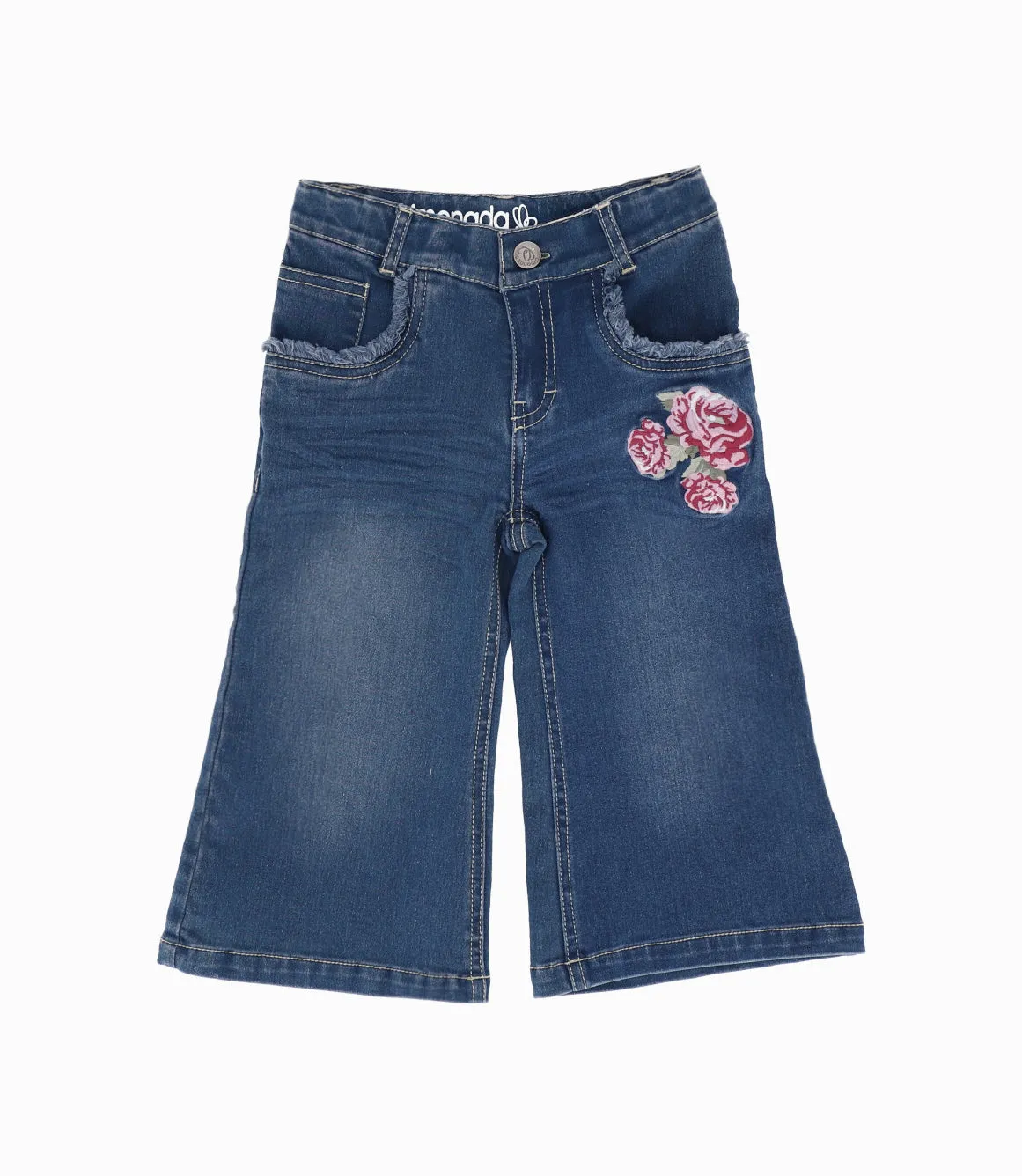 Jeans Bebé Acampanados Con Bordado