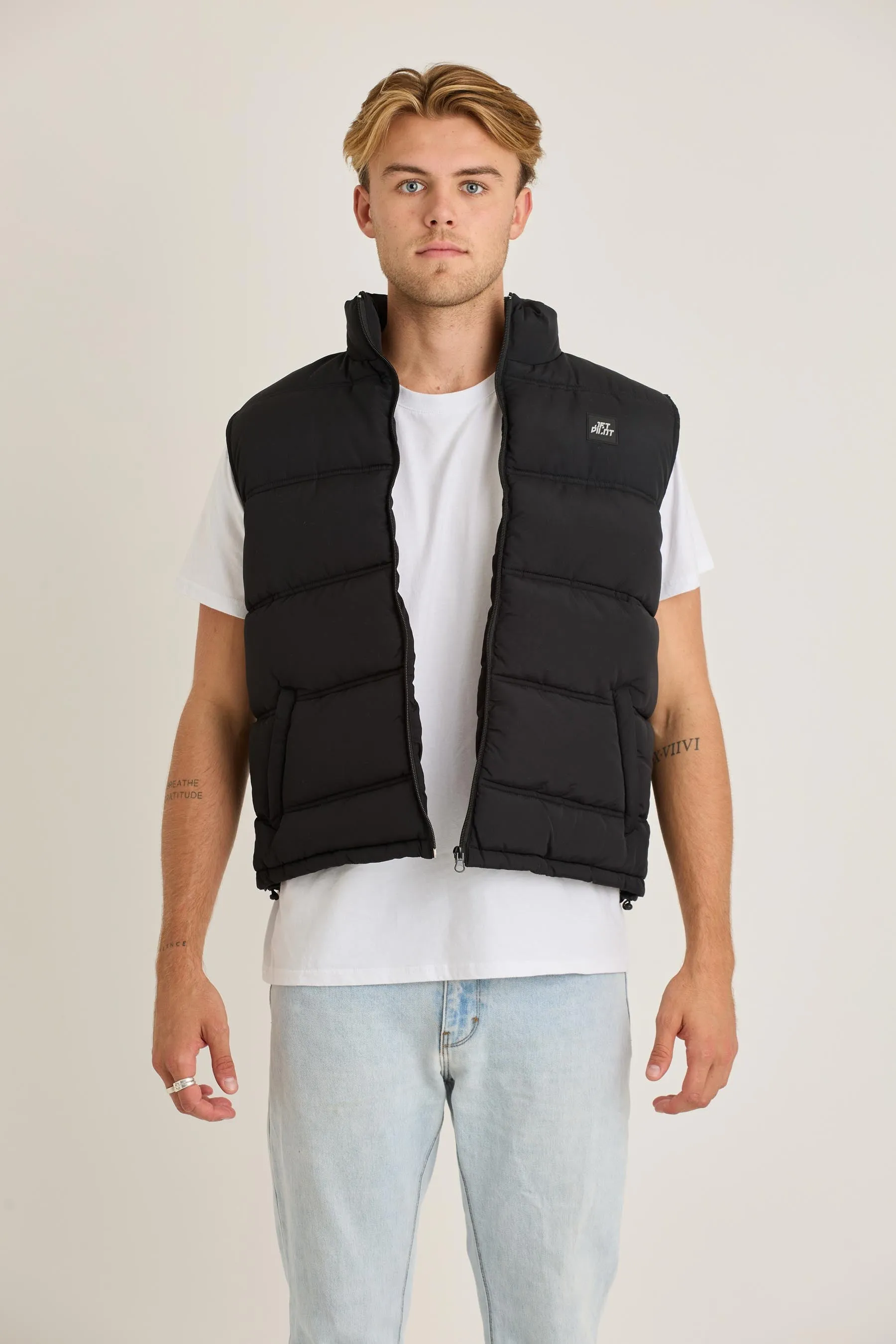 Jetpilot Zip Up Mens Vest - Black