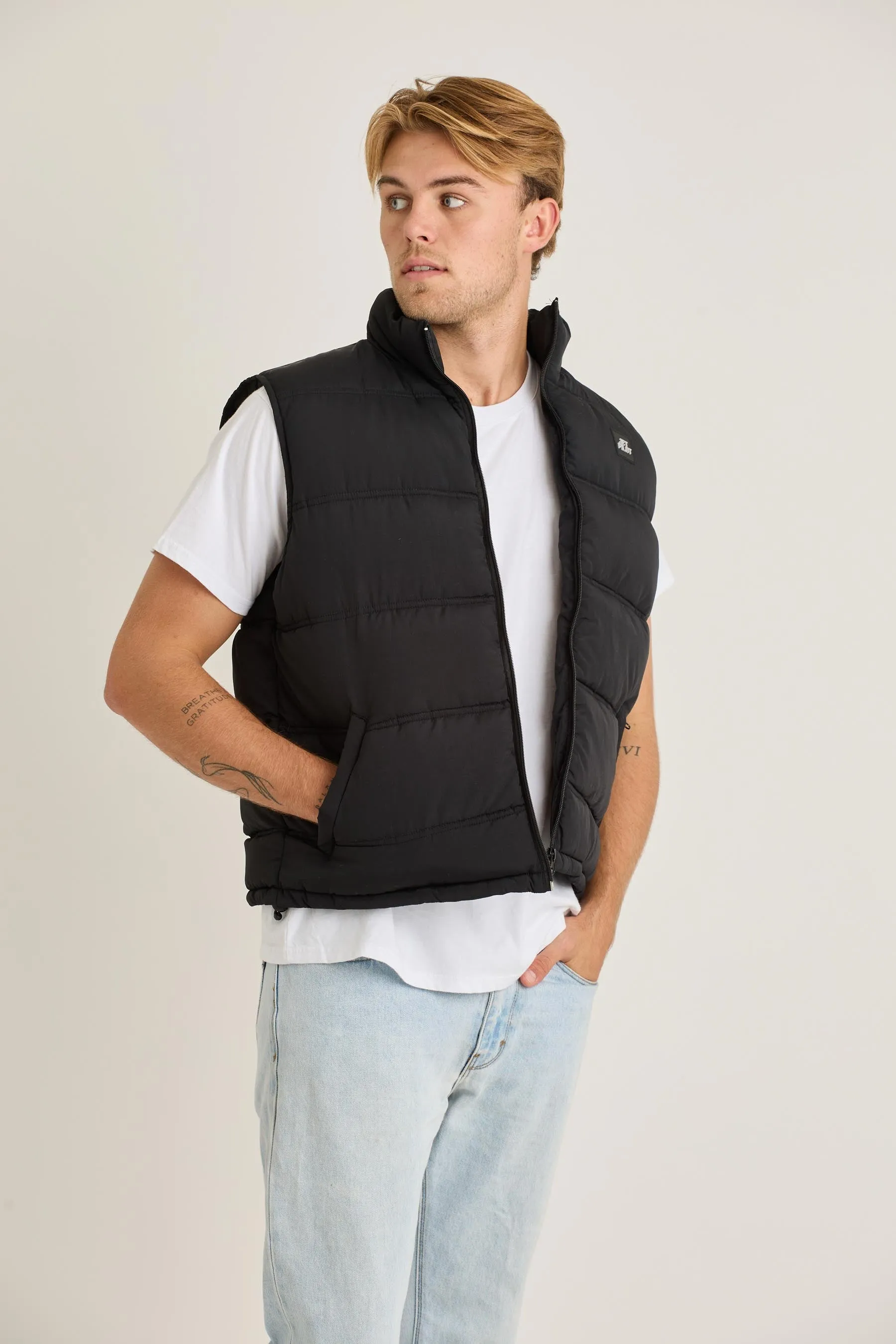 Jetpilot Zip Up Mens Vest - Black