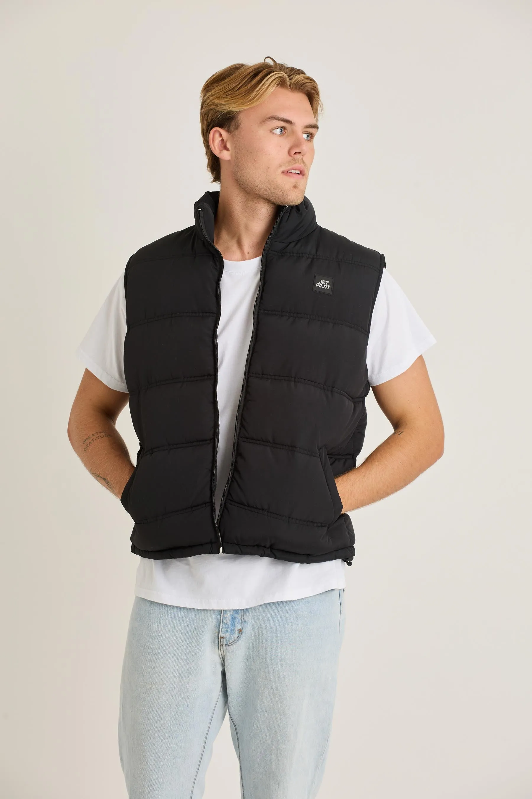 Jetpilot Zip Up Mens Vest - Black