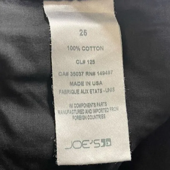 Joe’s Womens Overdrive Black Cut Off Raw Hems Shorts Jeans 100% cotton  New