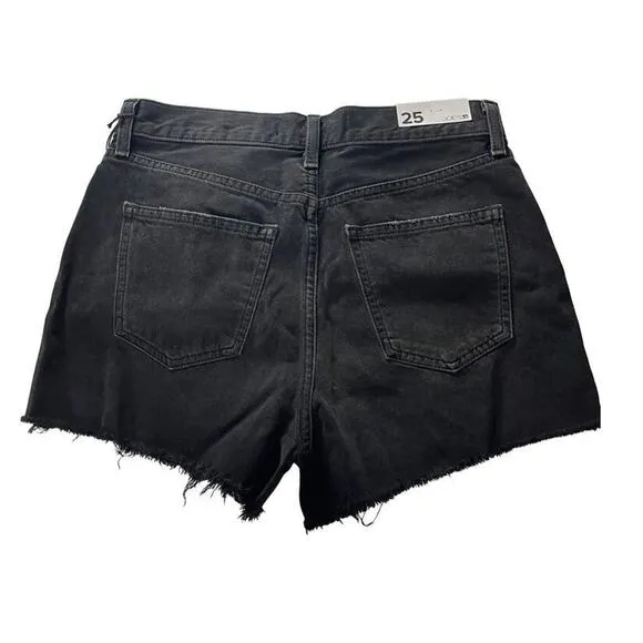 Joe’s Womens Overdrive Black Cut Off Raw Hems Shorts Jeans 100% cotton  New