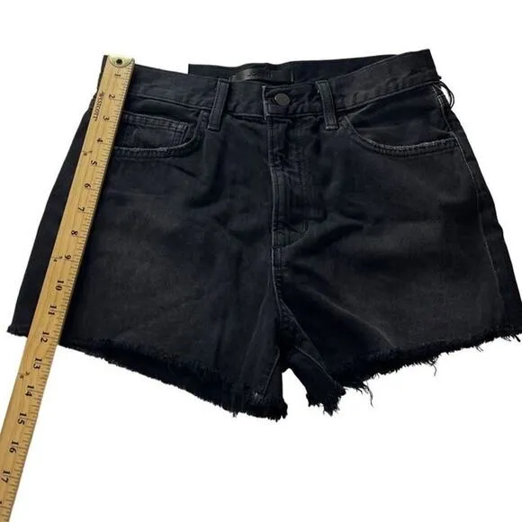Joe’s Womens Overdrive Black Cut Off Raw Hems Shorts Jeans 100% cotton  New