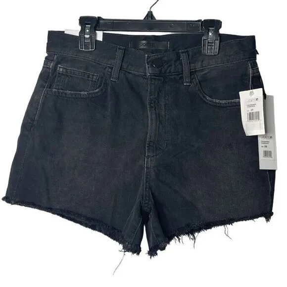 Joe’s Womens Overdrive Black Cut Off Raw Hems Shorts Jeans 100% cotton  New