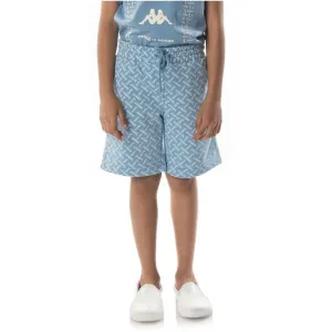 Kid's Authentic Plimmo Shorts, Blue Dusk, White