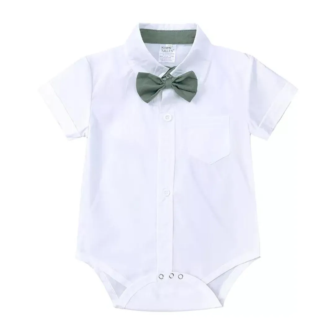 Kids Tales Boy's Shorts, Braces and Shirt Sets - Sage