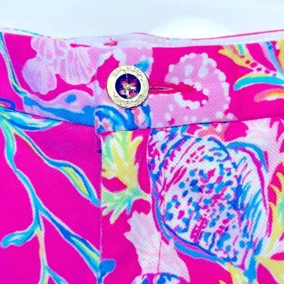 Lilly Pulitzer Callahan Knit Shorts Pink Isle Shell Me Something Good 5&quot;