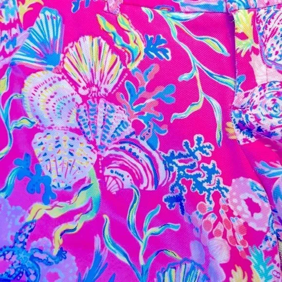 Lilly Pulitzer Callahan Knit Shorts Pink Isle Shell Me Something Good 5&quot;