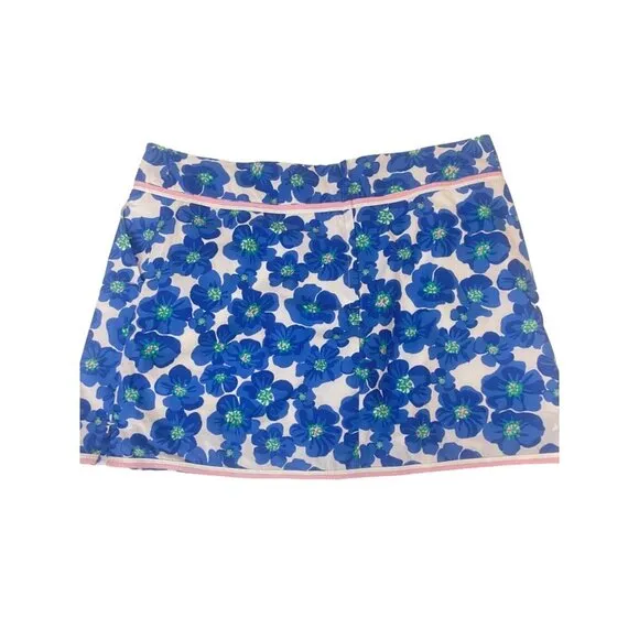 Lilly Pulitzer Jarvey Skort Blue Floral Size 8