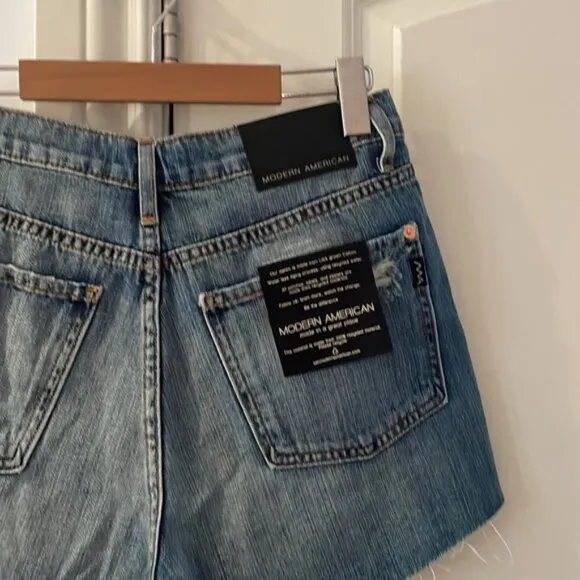 Modern American east side high waist cut off denim shorts in Durango