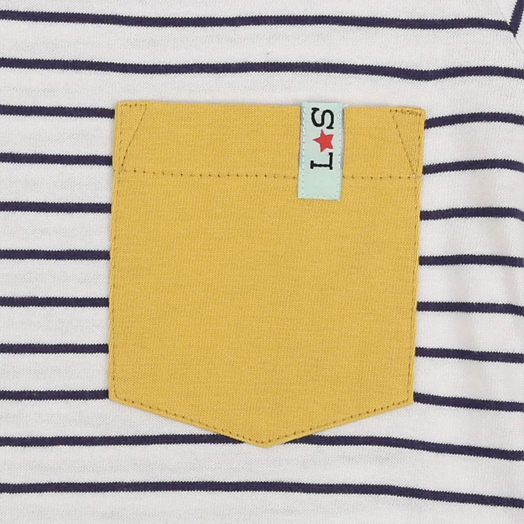 Multicoloured Whale, Stripe Print And Plain T-Shirts - 3 Pack