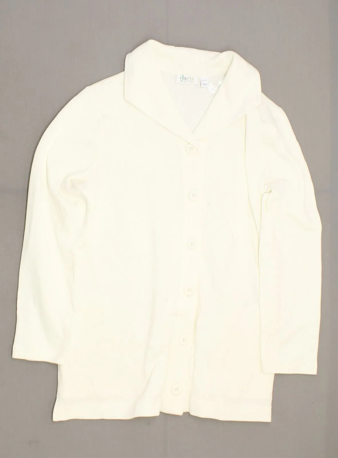 New Denim & Co. Active Rib Knit Button Front Long Sleeve Jacket. A261789 X-Large