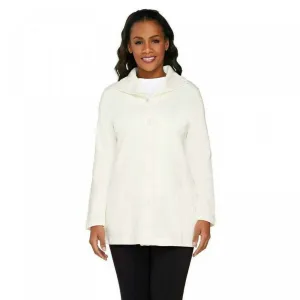 New Denim & Co. Active Rib Knit Button Front Long Sleeve Jacket. A261789 X-Large