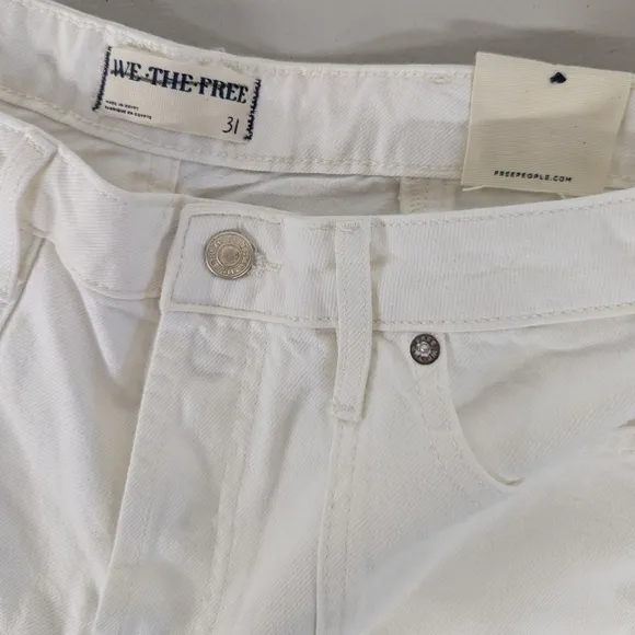 New Free People Beginners Luck Shorts Womens 31 Slouch Denim White We The Free