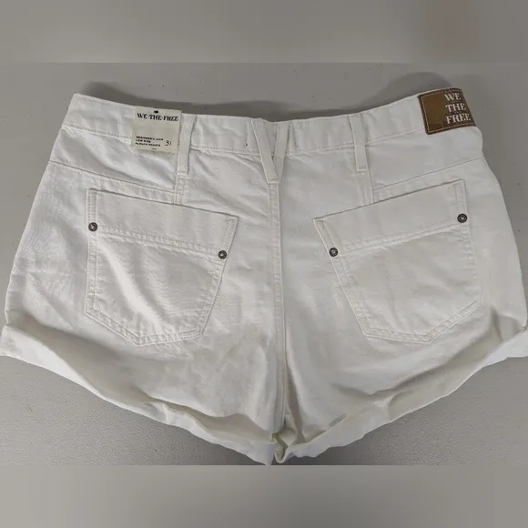 New Free People Beginners Luck Shorts Womens 31 Slouch Denim White We The Free