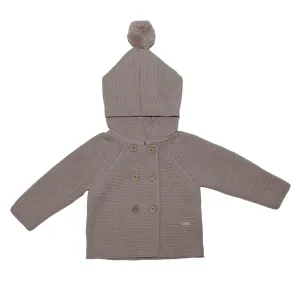 New In Rigola Boys Beige Hooded Knit Cardigan