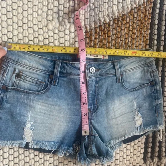 NWOT Pistola Blue Distressed Raw Hem Cutoff Denim Mini Shorts Size Small NEW