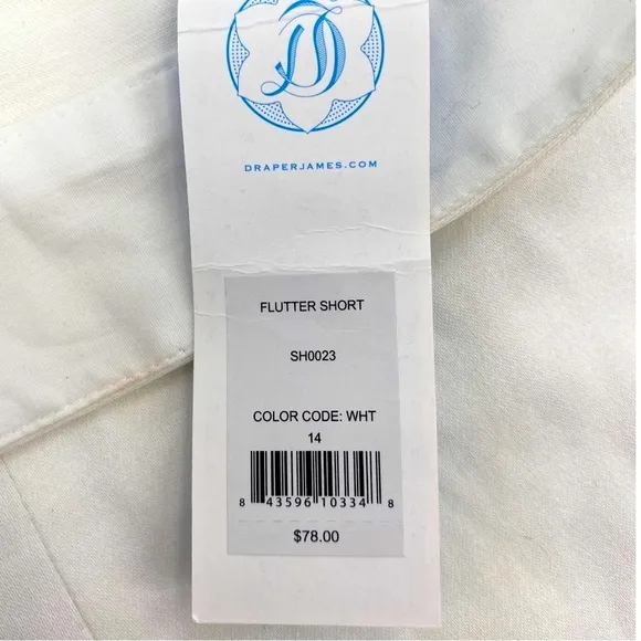 NWT✨Draper James Flutter Shorts White Size 14